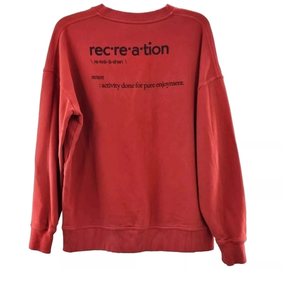 Outdoor Voices “Recreation” Crewneck Sweatshirt In Red Size XS Oversized Comfy - Picture 2 of 7